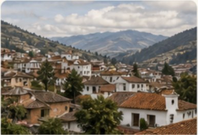 Valley of red-roofed houses around Cuenca